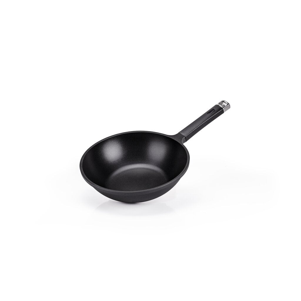 Wok Da 30 Cm Con Coperchio In Vetro Mammola, Antiaderente Artech Ultra, Fondo Net Induction, Adatto A Tutti I Piani Cottura Incluso Induzione